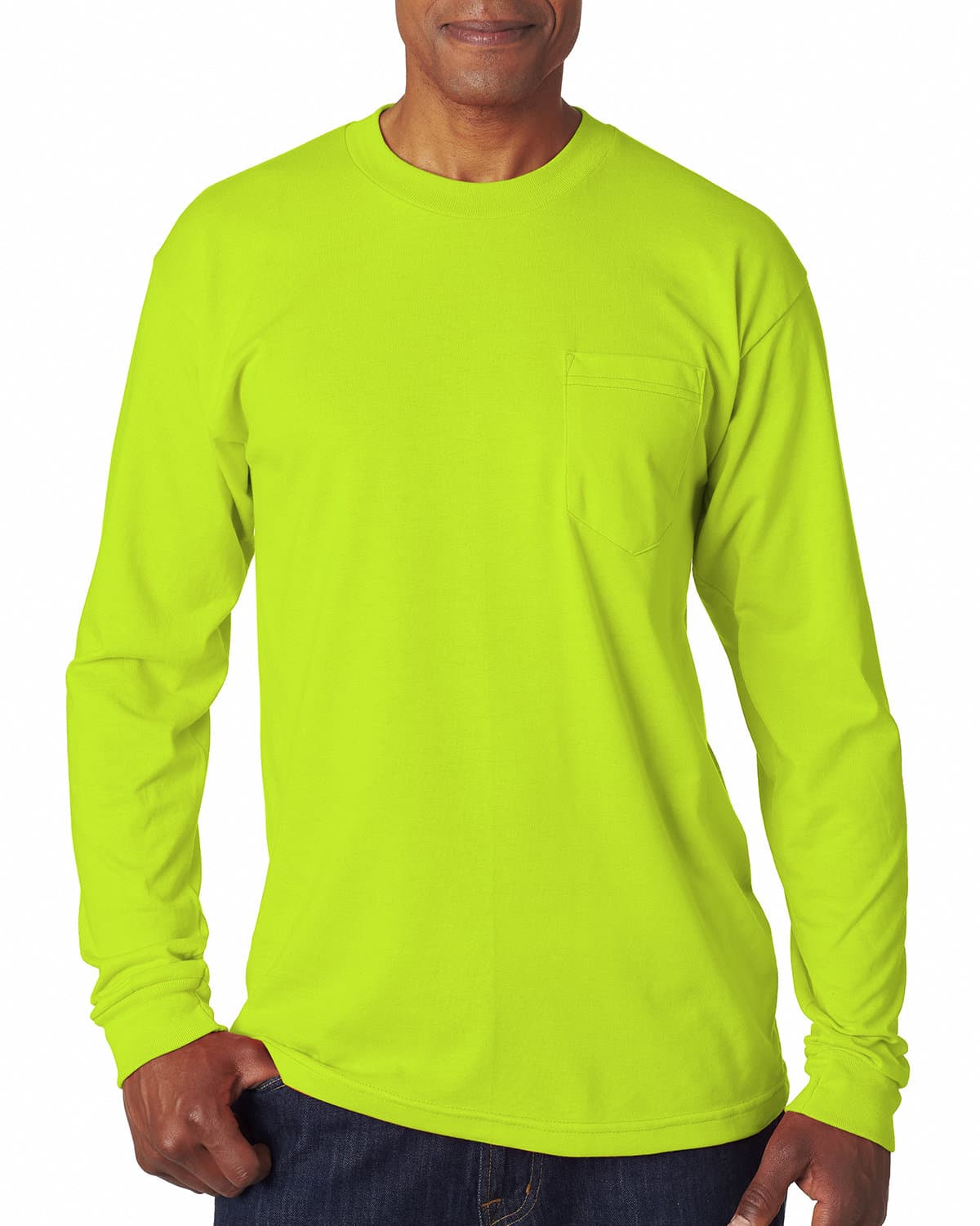 Image for Adult USA Made Long-Sleeve T-Shirt with Pocket