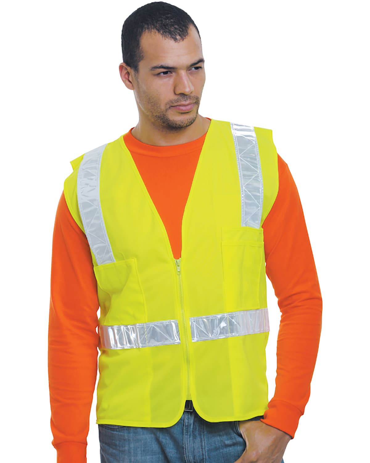 Image for Unisex USA Made 22Surv-R Class 2 ANSI High Vis Surveyor Safety Vest