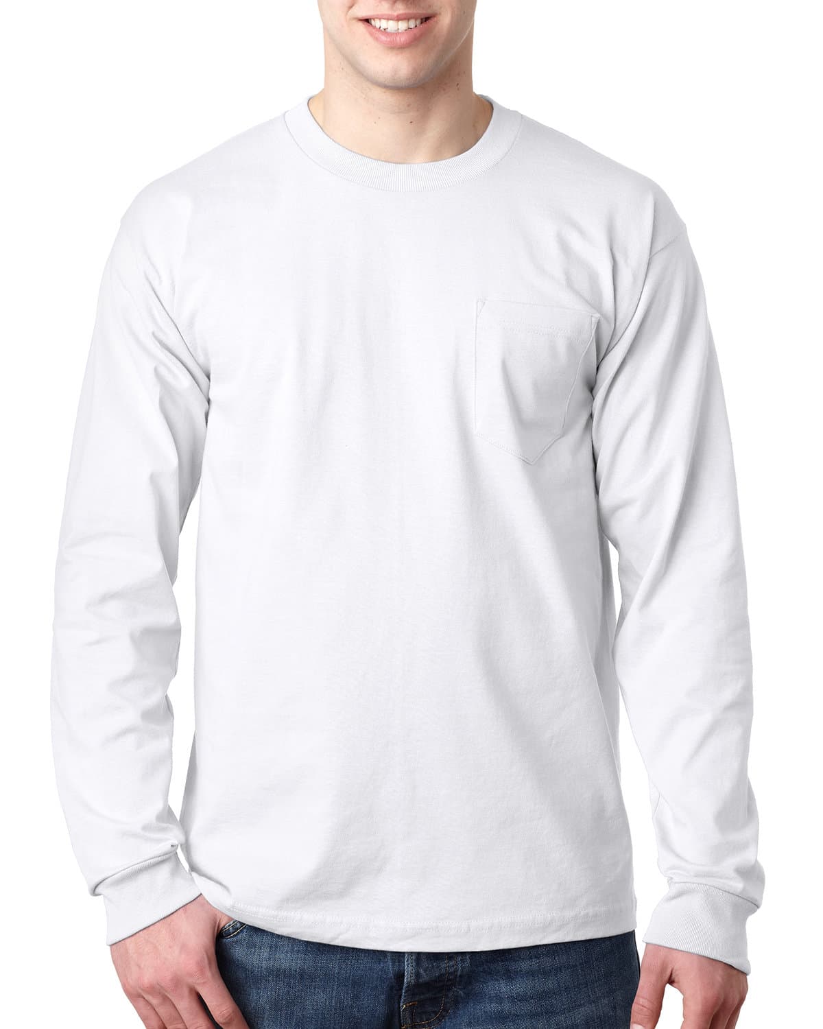 Image for Adult USA Made Heavyweight Long-Sleeve Pocket T-Shirt