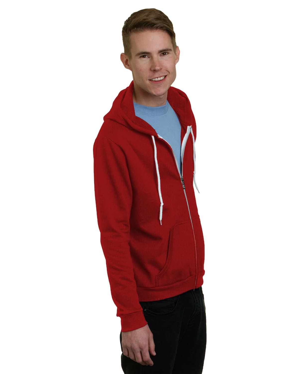 Image for Unisex USA Made Full-Zip Lightweight Hooded Sweatshirt