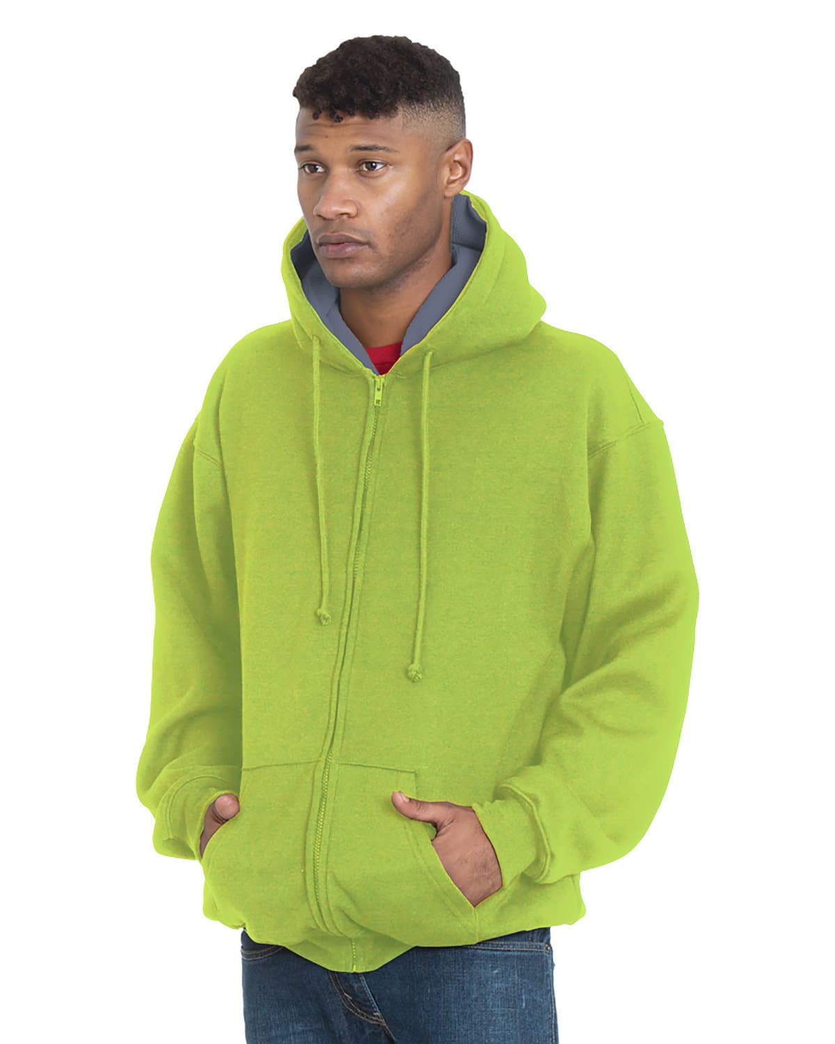 Image for Adult USA Made Super Heavy Thermal-Lined Full-Zip Hooded Sweatshirt