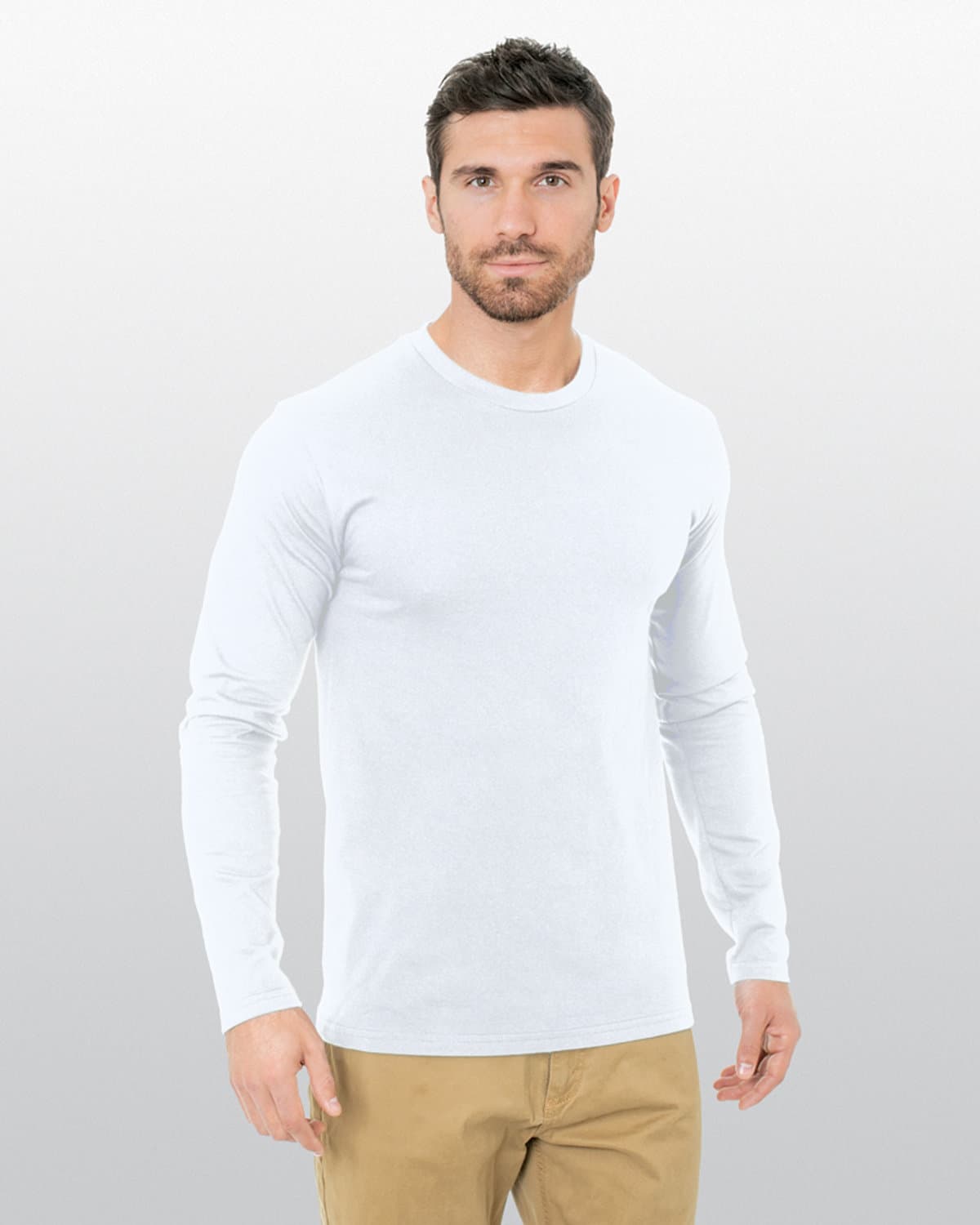 Image for Unisex Fine Jersey Long-Sleeve Crew T-Shirt