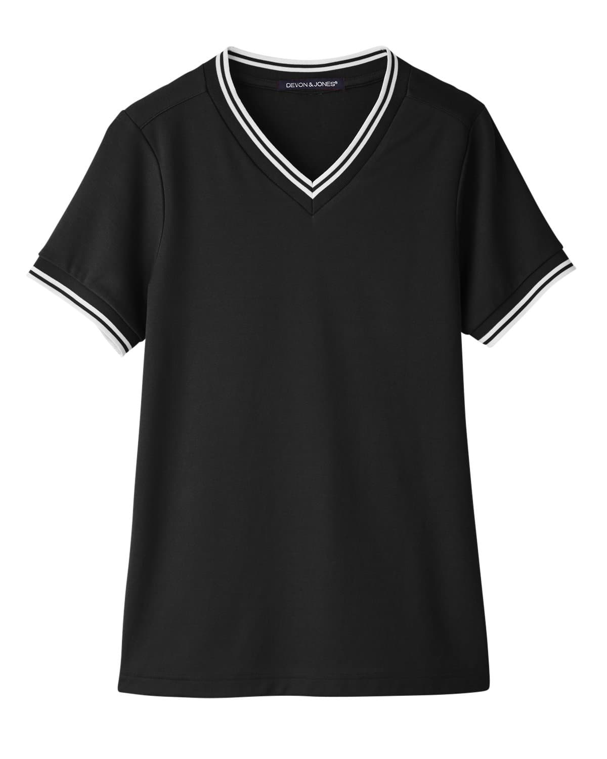 Image for CrownLux Performance® Ladies' Plaited Tipped V-Neck Top