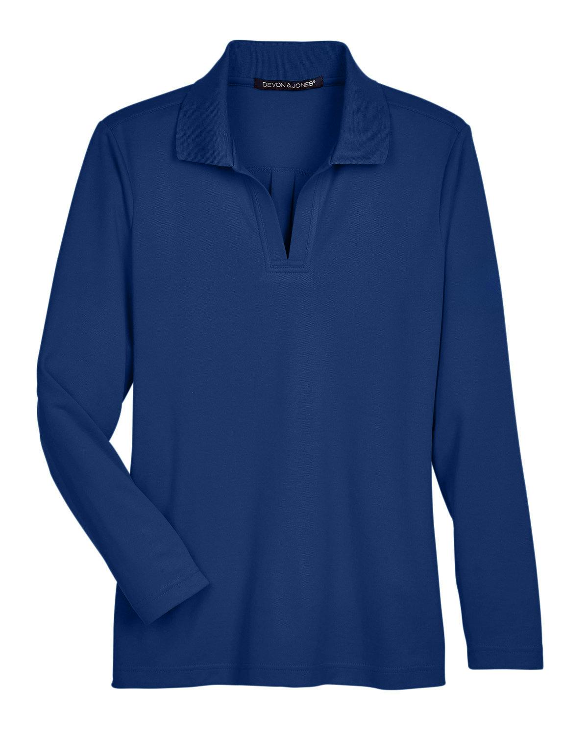 Image for CrownLux Performance® Ladies' Plaited Long Sleeve Polo