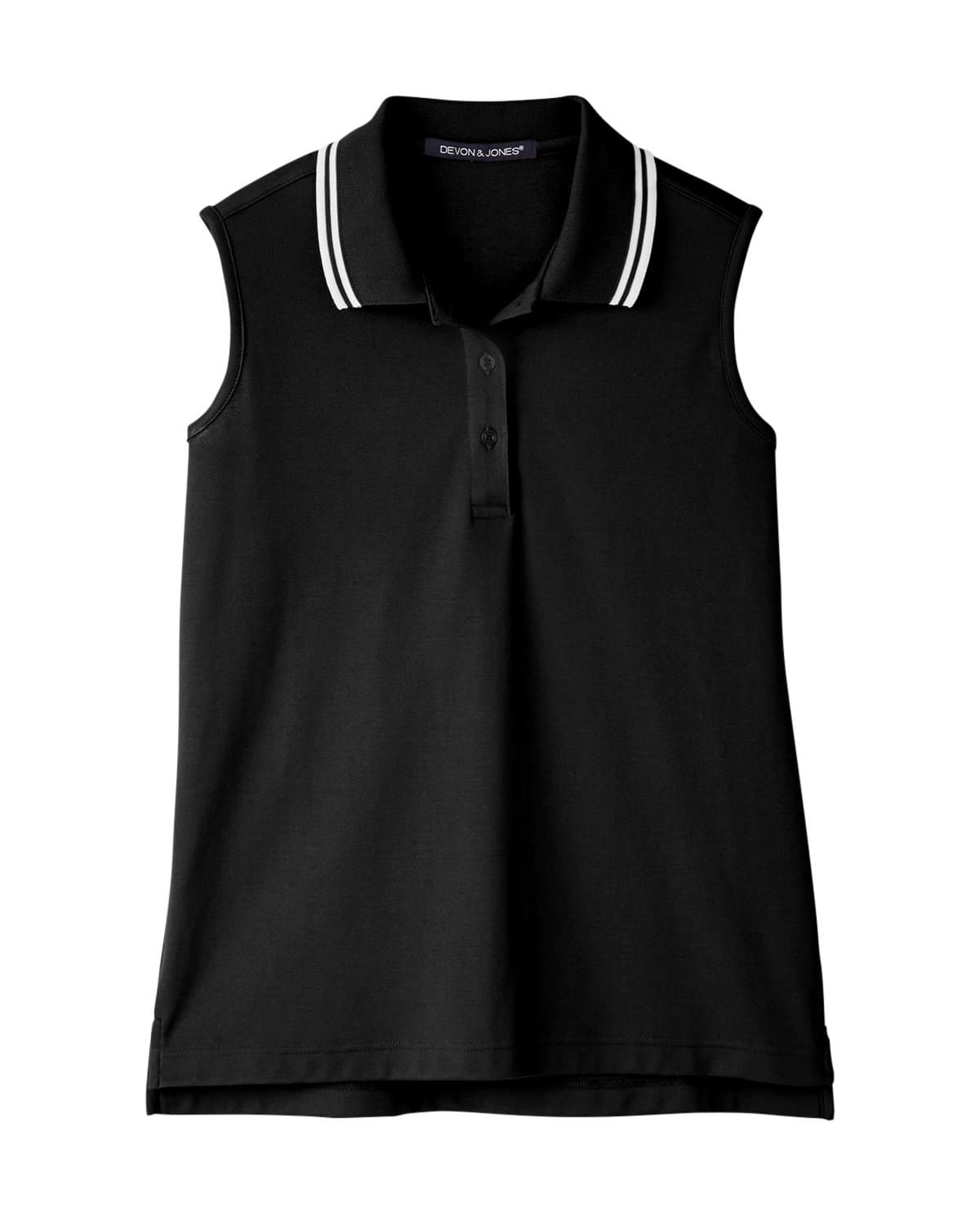 Image for CrownLux Performance® Ladies' Plaited Tipped Sleeveless Polo