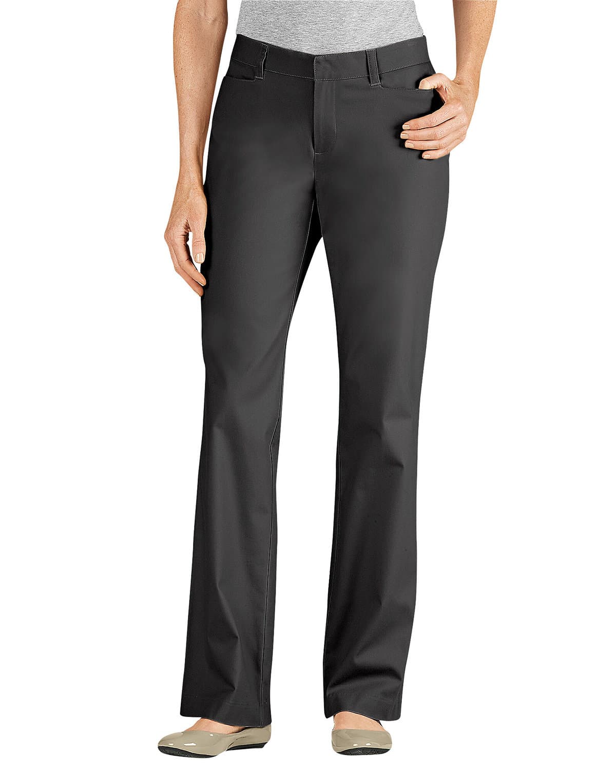 Image for Ladies' Curvy Fit Straight Leg Flat Front Pant