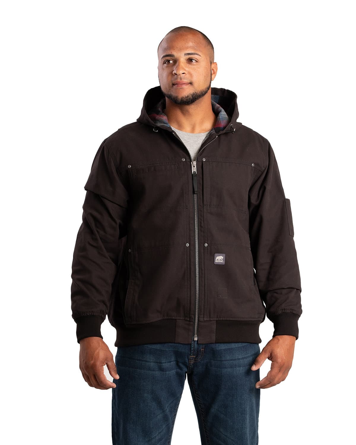 Image for Men's Heartland Duck Flannel-Lined Hooded Jacket