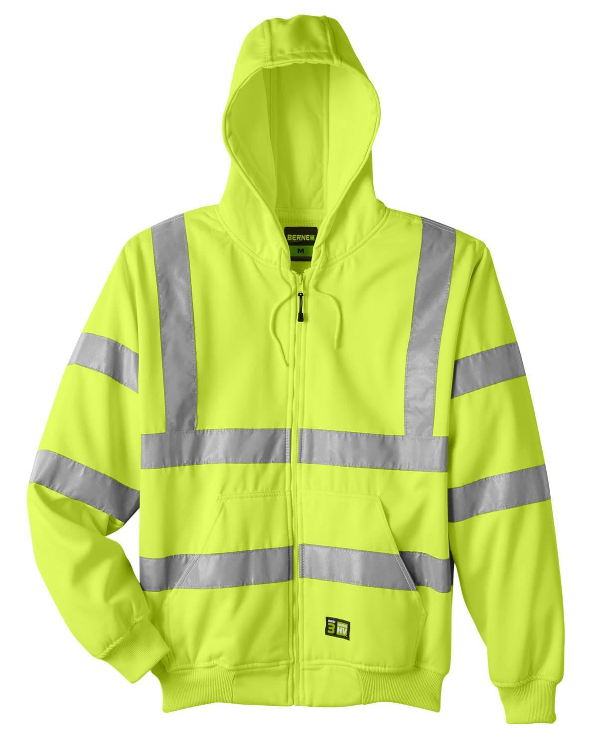 Image for Men's Berne Hi-Vis Class 3 Lined Hooded Sweatshirt