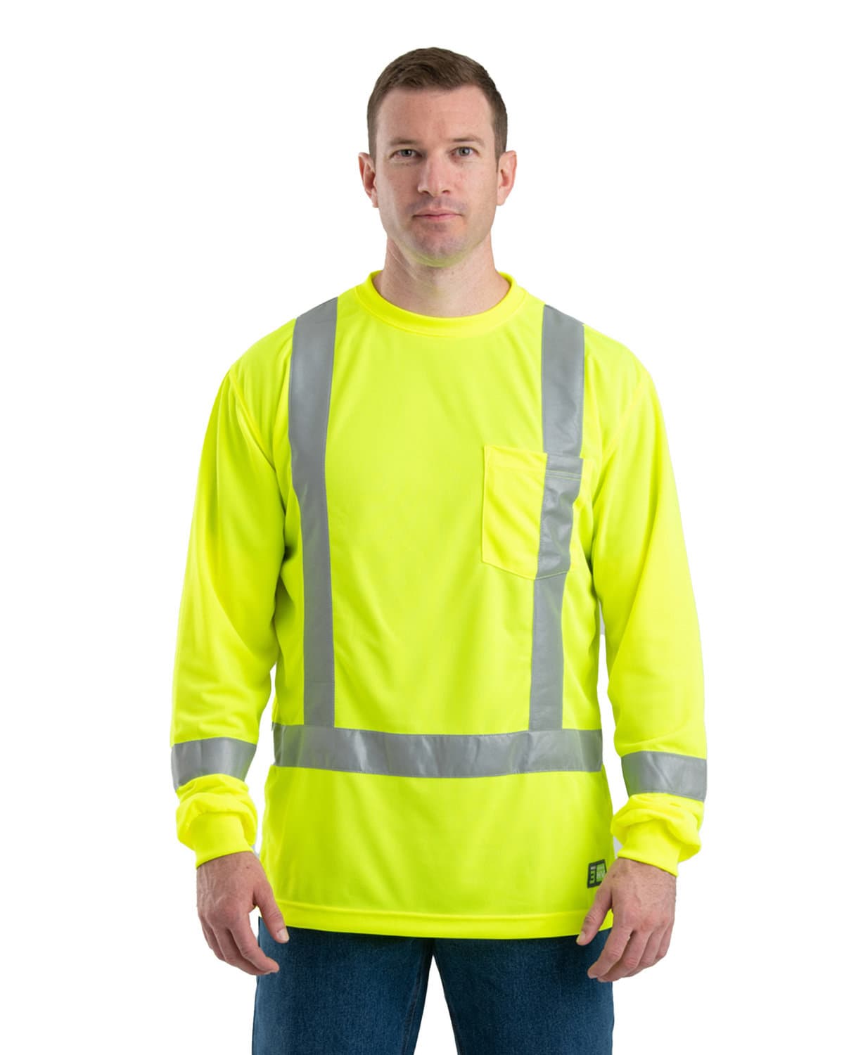 Image for Men's Hi-Vis Class 3 Performance Long Sleeve Pocket T-Shirt