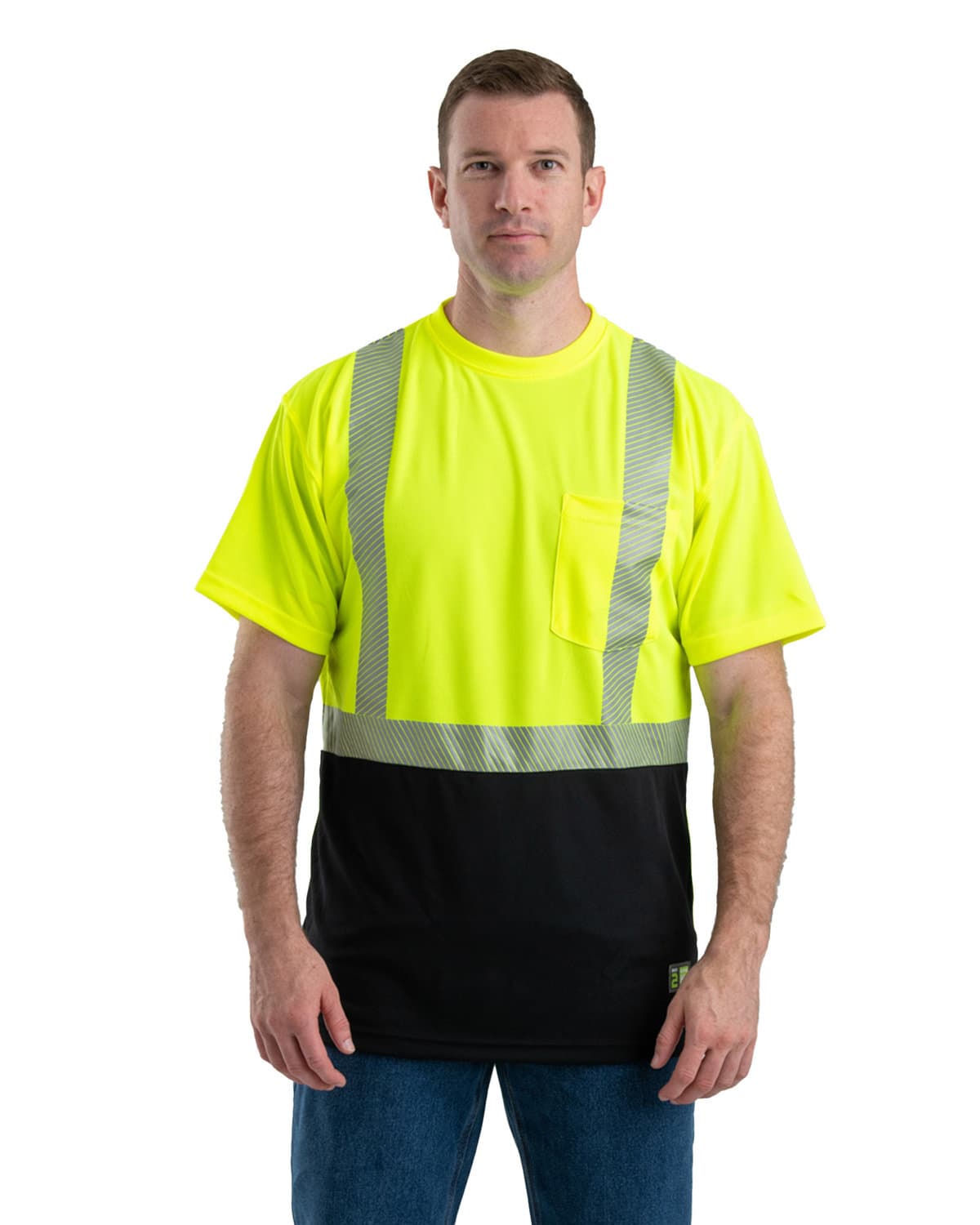 Image for Unisex Hi-Vis Class 2 Color Blocked Pocket T-Shirt