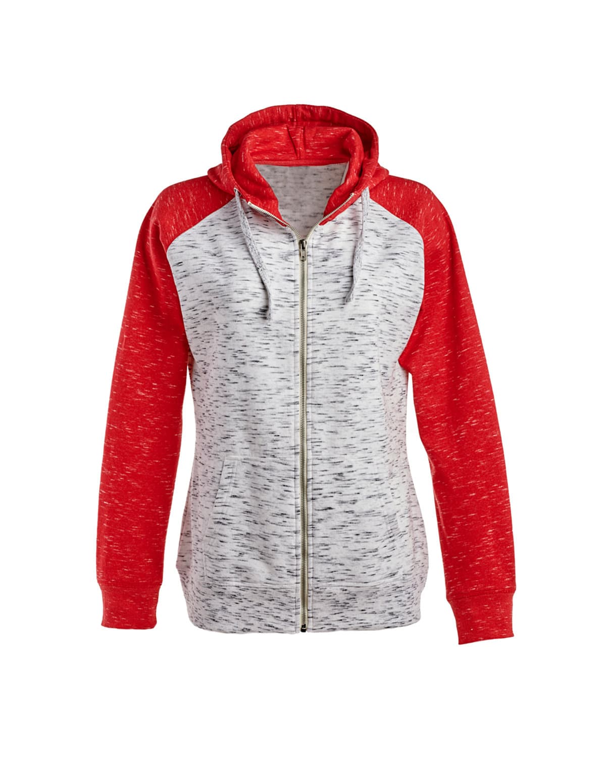 Image for Ladies' Mélange Fleece Two-Tone Full-Zip Hooded Sweatshirt