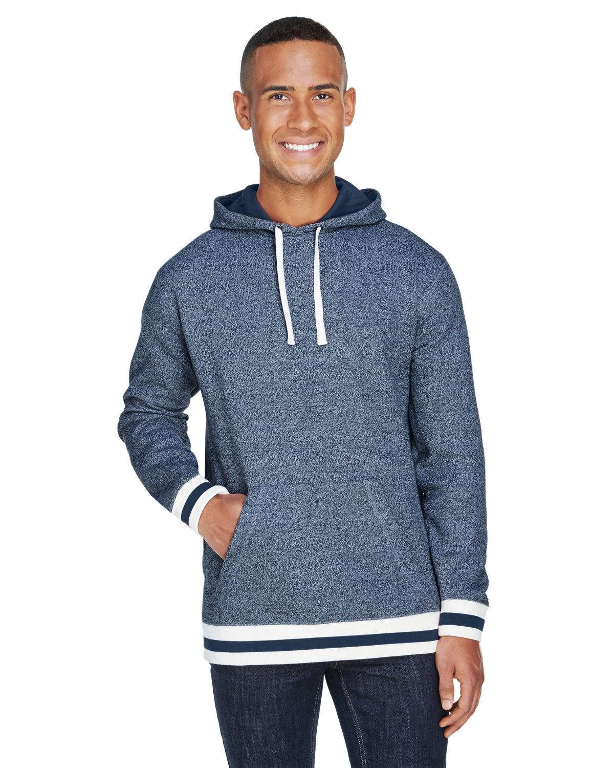 Image for Adult Peppered Fleece Lapover Hooded Sweatshirt