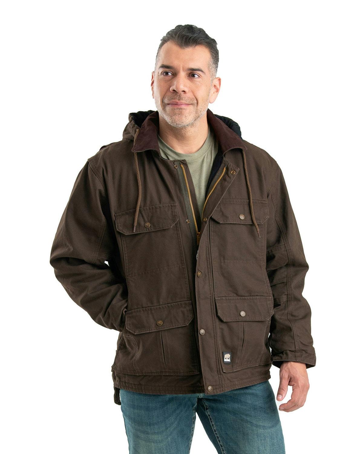 Image for Men's Heartland Washed Duck Zip-Off Hooded Coat