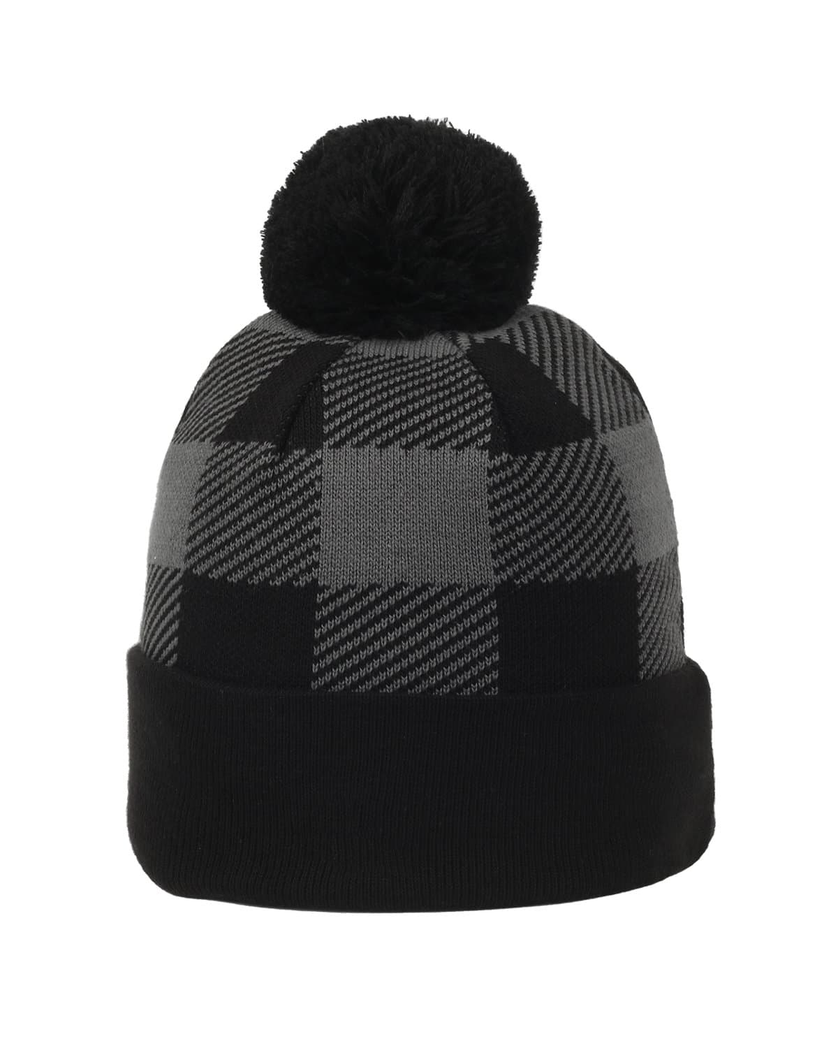 Image for Plaid Watch Cap With Pom