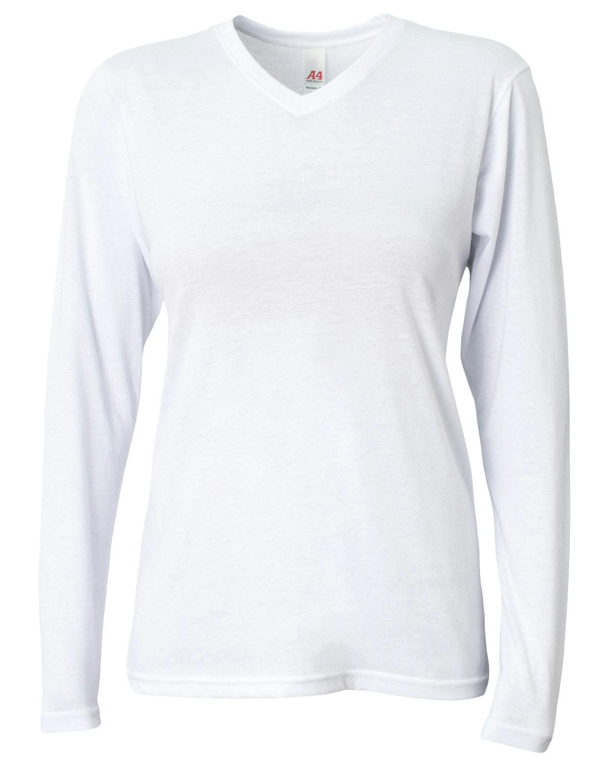 Image for Ladies' Long-Sleeve Softek V-Neck T-Shirt