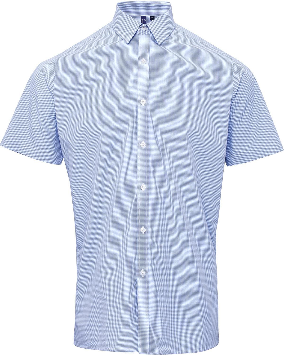 Image for Men's Microcheck Gingham Short-Sleeve Cotton Shirt