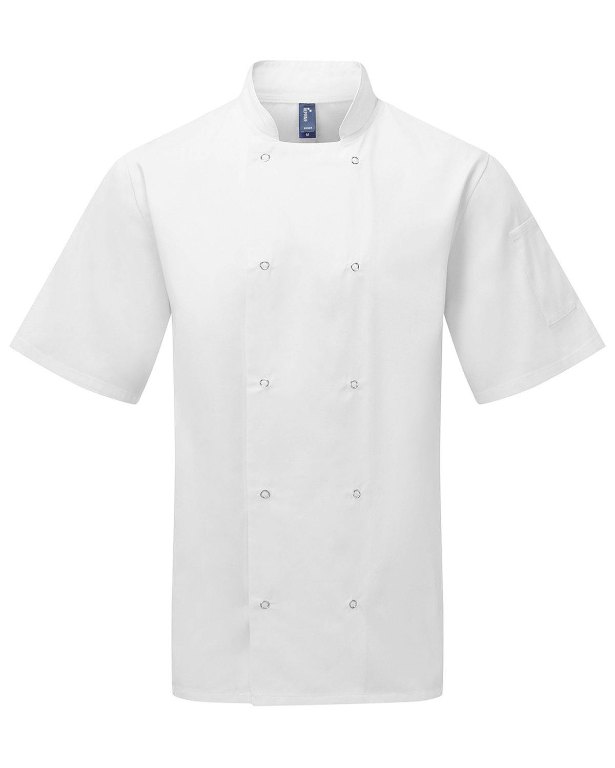Image for Unisex Studded Front Short-Sleeve Chef's Jacket