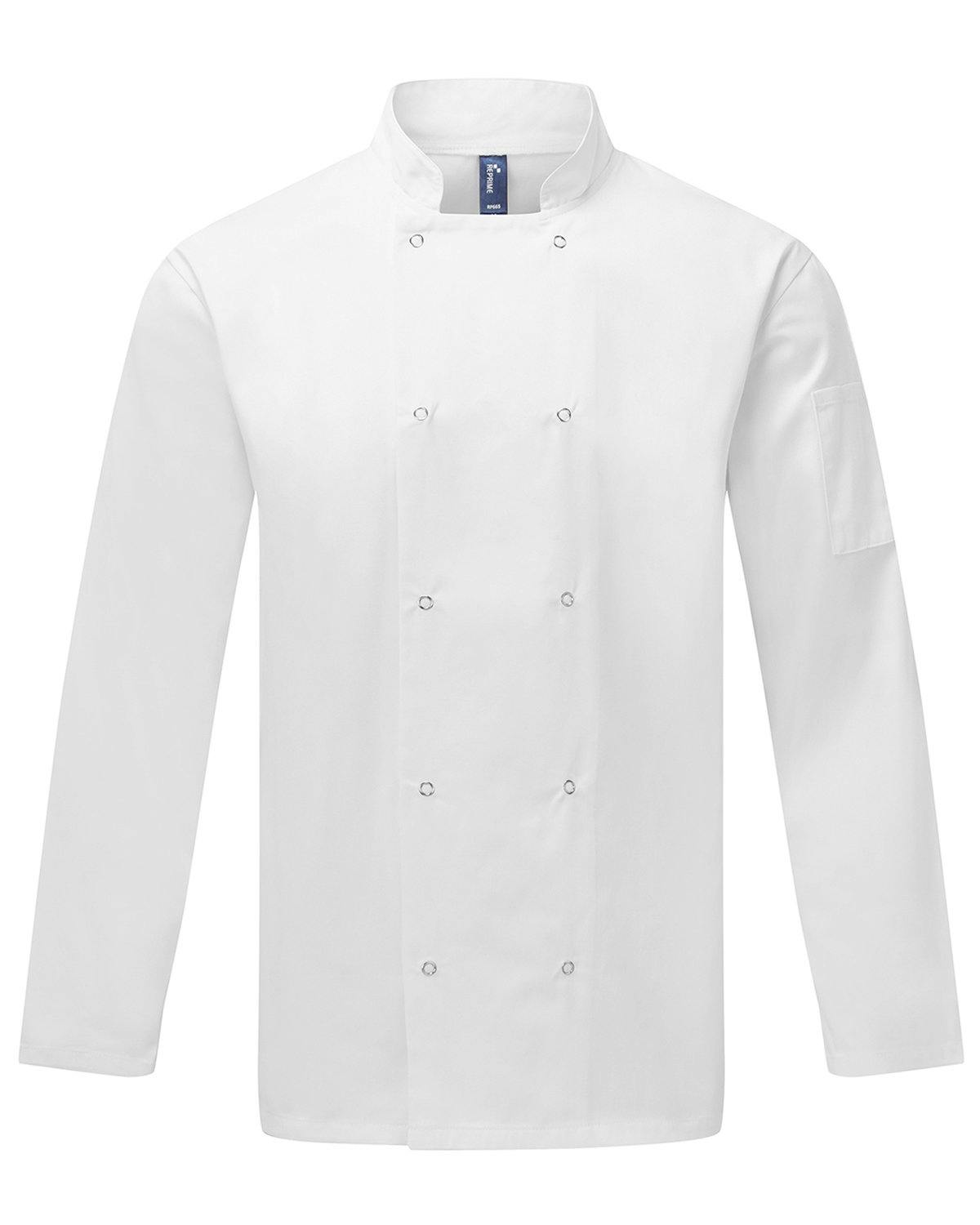Image for Unisex Studded Front Long-Sleeve Chef's Jacket