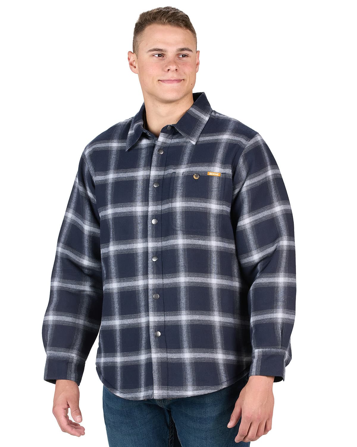 Image for Men's Heartland Sherpa-Lined Flannel Shirt Jacket