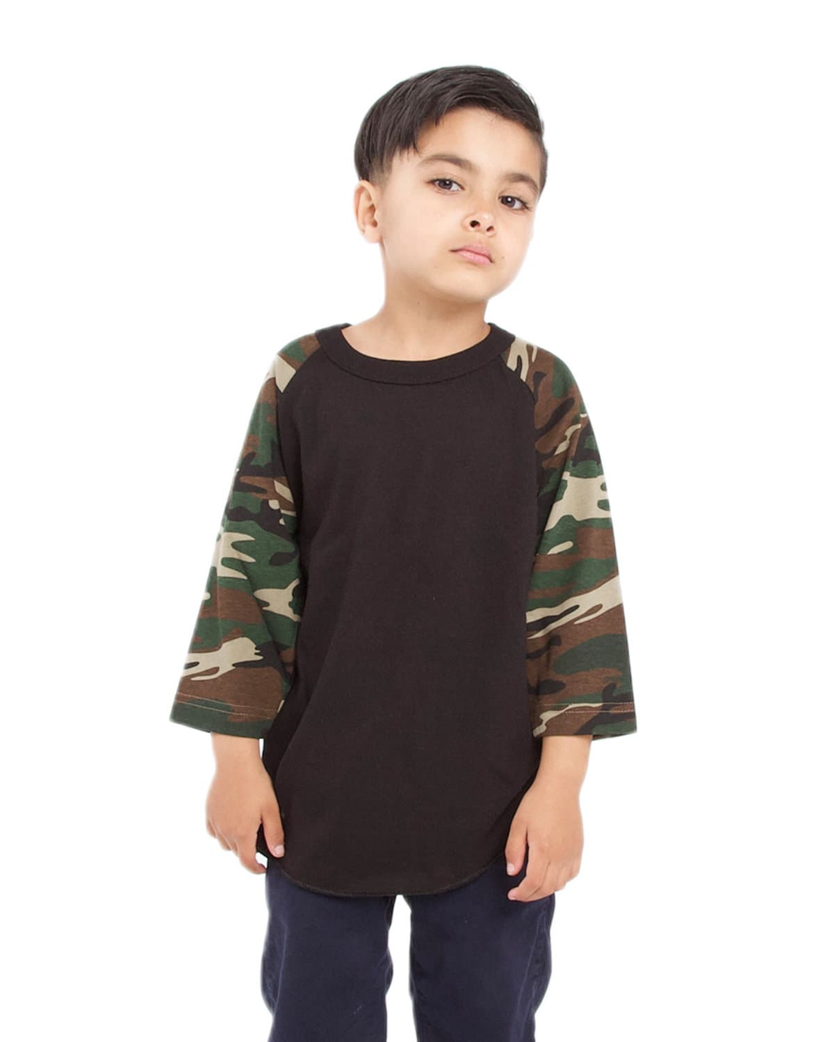 Image for Youth Three-Quarter Sleeve Camo Raglan T-Shirt