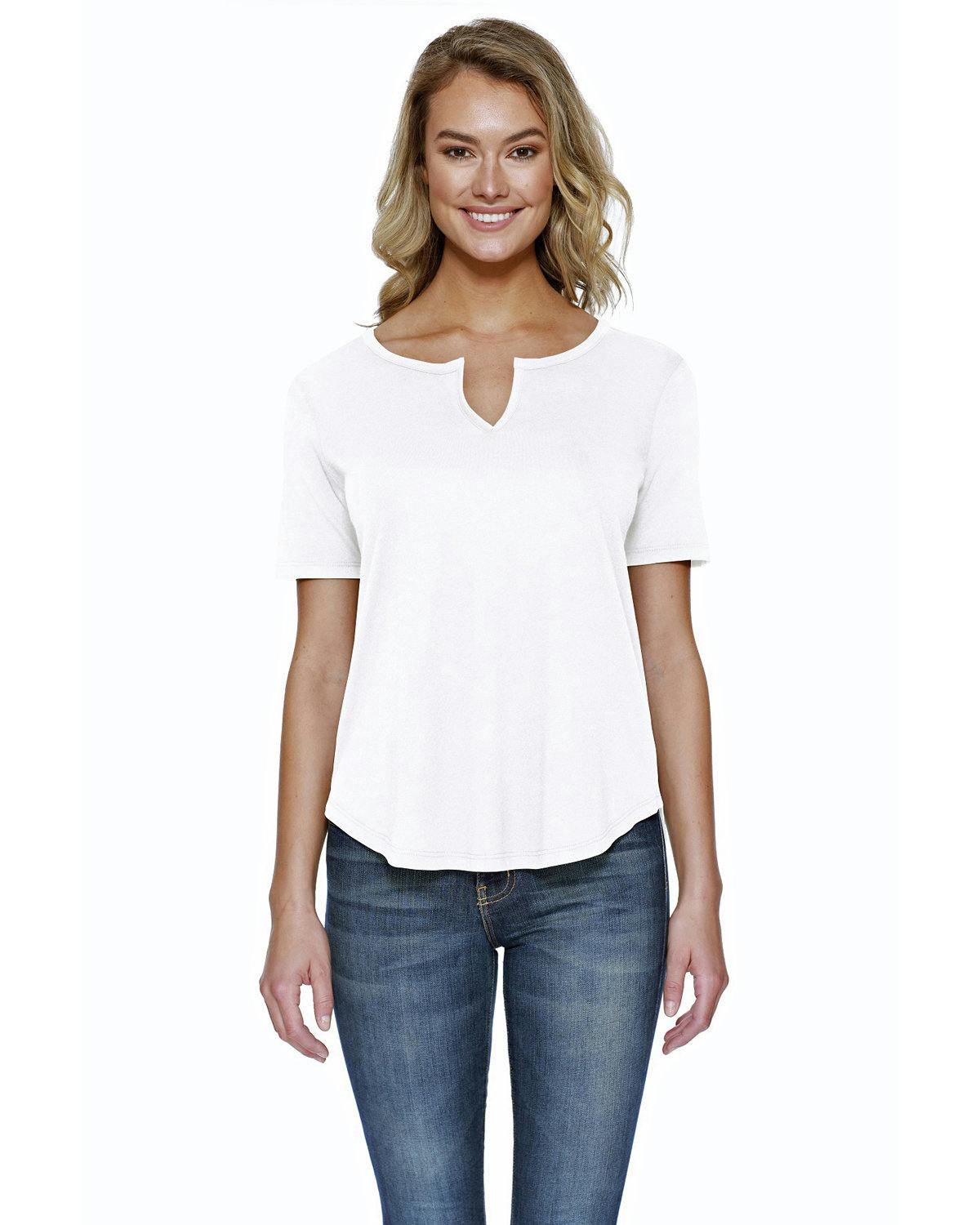 Image for Ladies' CVC Slit V-Neck T-Shirt