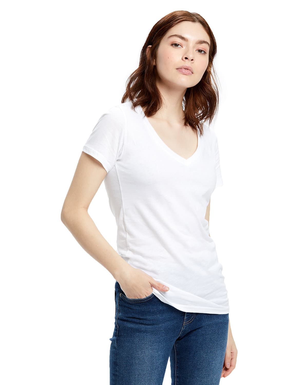 Image for Ladies' USA Made V-Neck T-Shirt