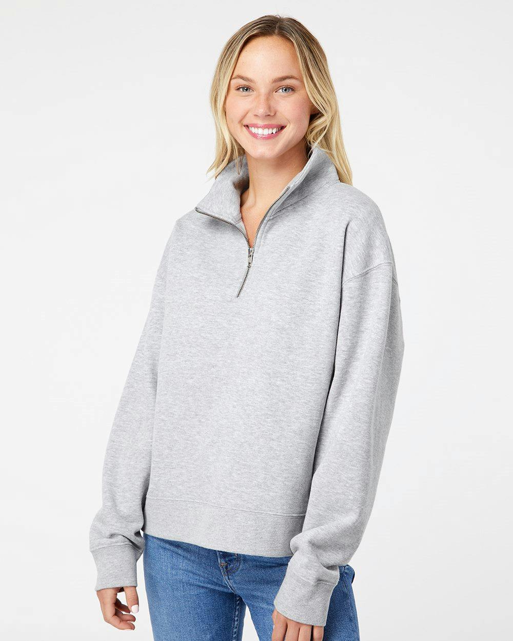 Image for Women's Sueded Fleece Quarter-Zip Sweatshirt - W22713