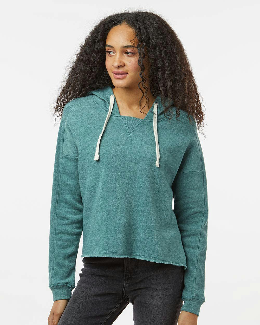Image for Women's Angel Fleece Crop Hooded Sweatshirt - W23101