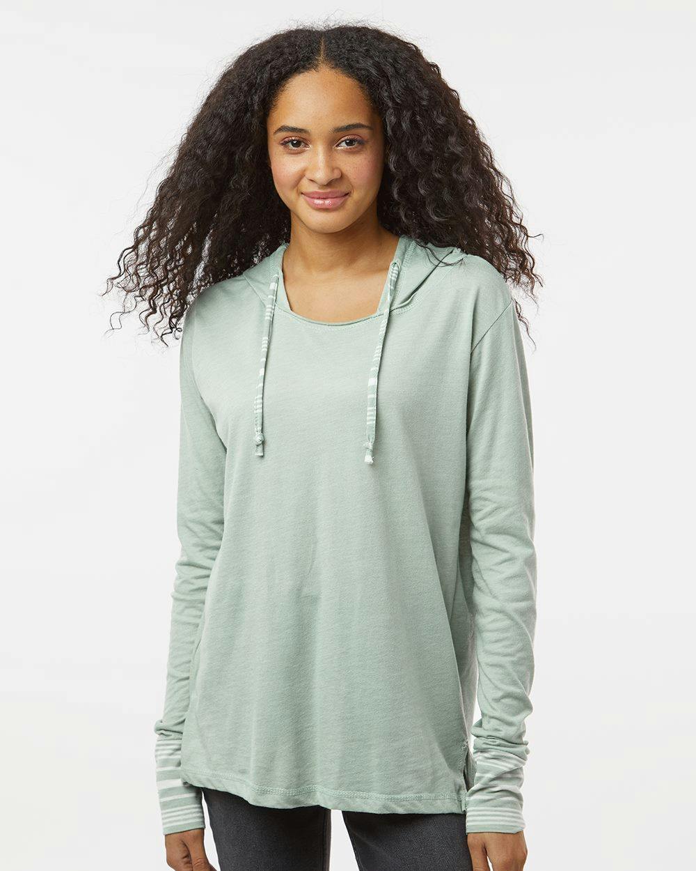 Image for Women's Heathered Jersey Hooded Tunic - W19439