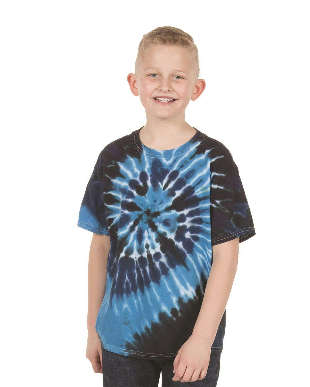 Image for Youth Multi-Color Spiral Tie-Dyed T-Shirt - 20BMS