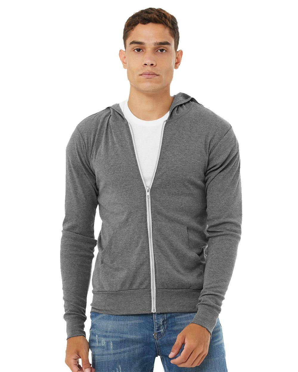 Image for Triblend Lightweight Full-Zip Hooded Long Sleeve Tee - 3939