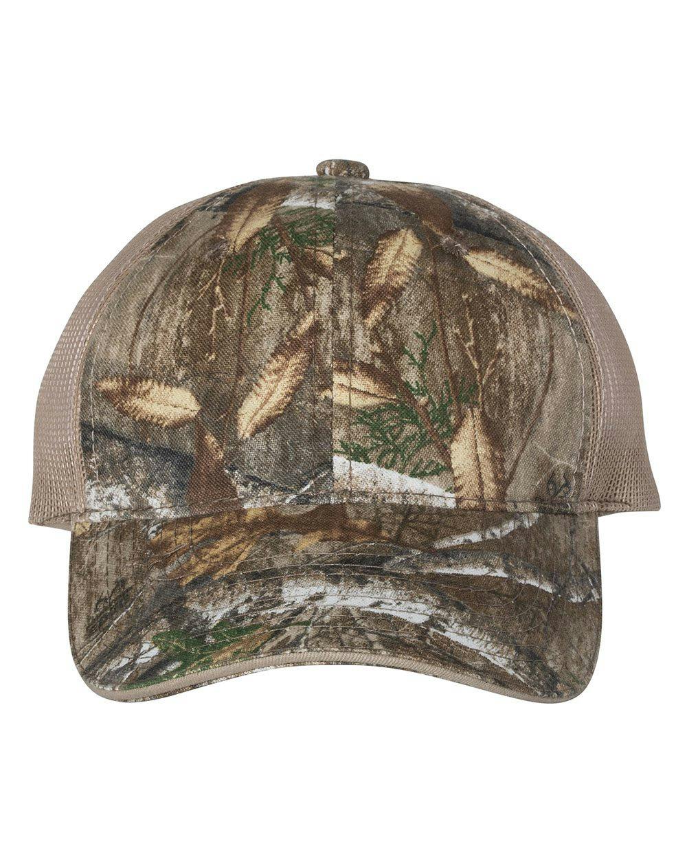 Image for Washed Brushed Mesh-Back Camo Cap - CGWM301