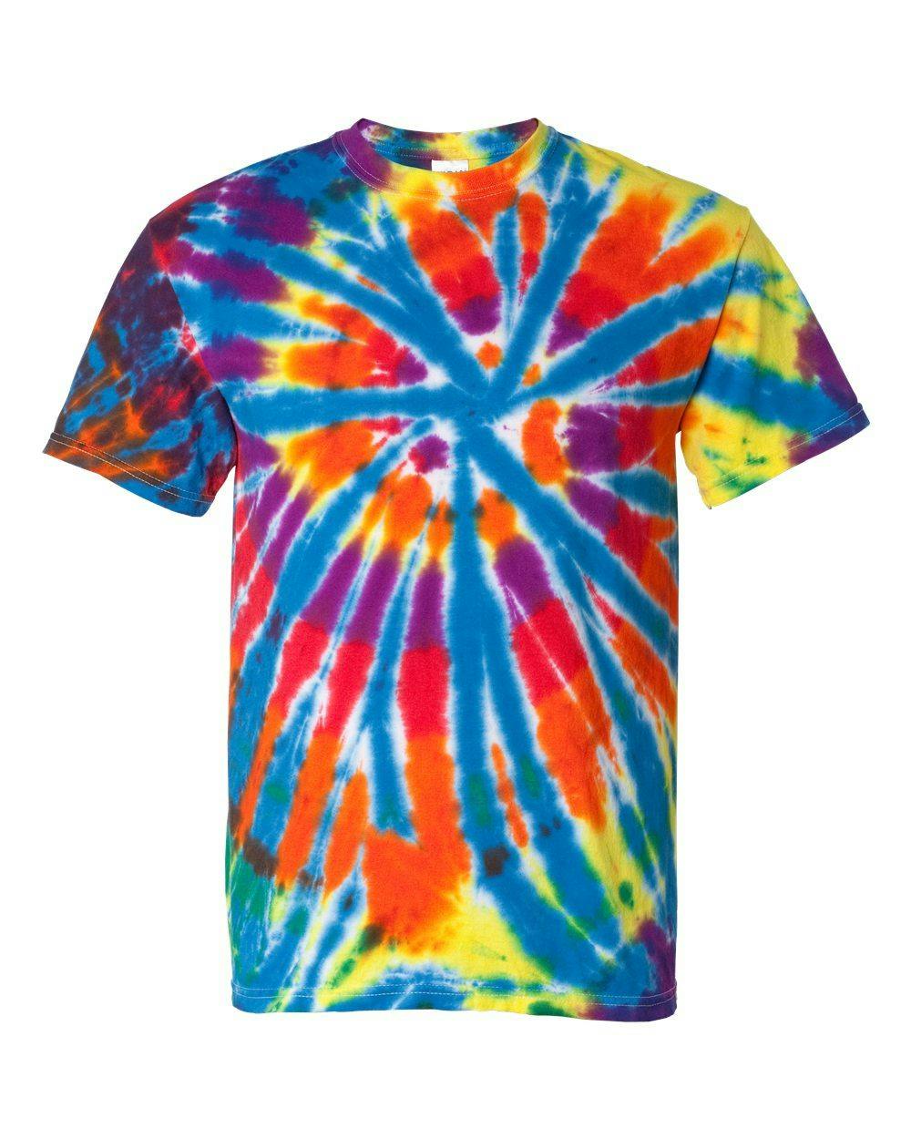 Image for Rainbow Cut-Spiral Tie-Dyed T-Shirt - 200TD
