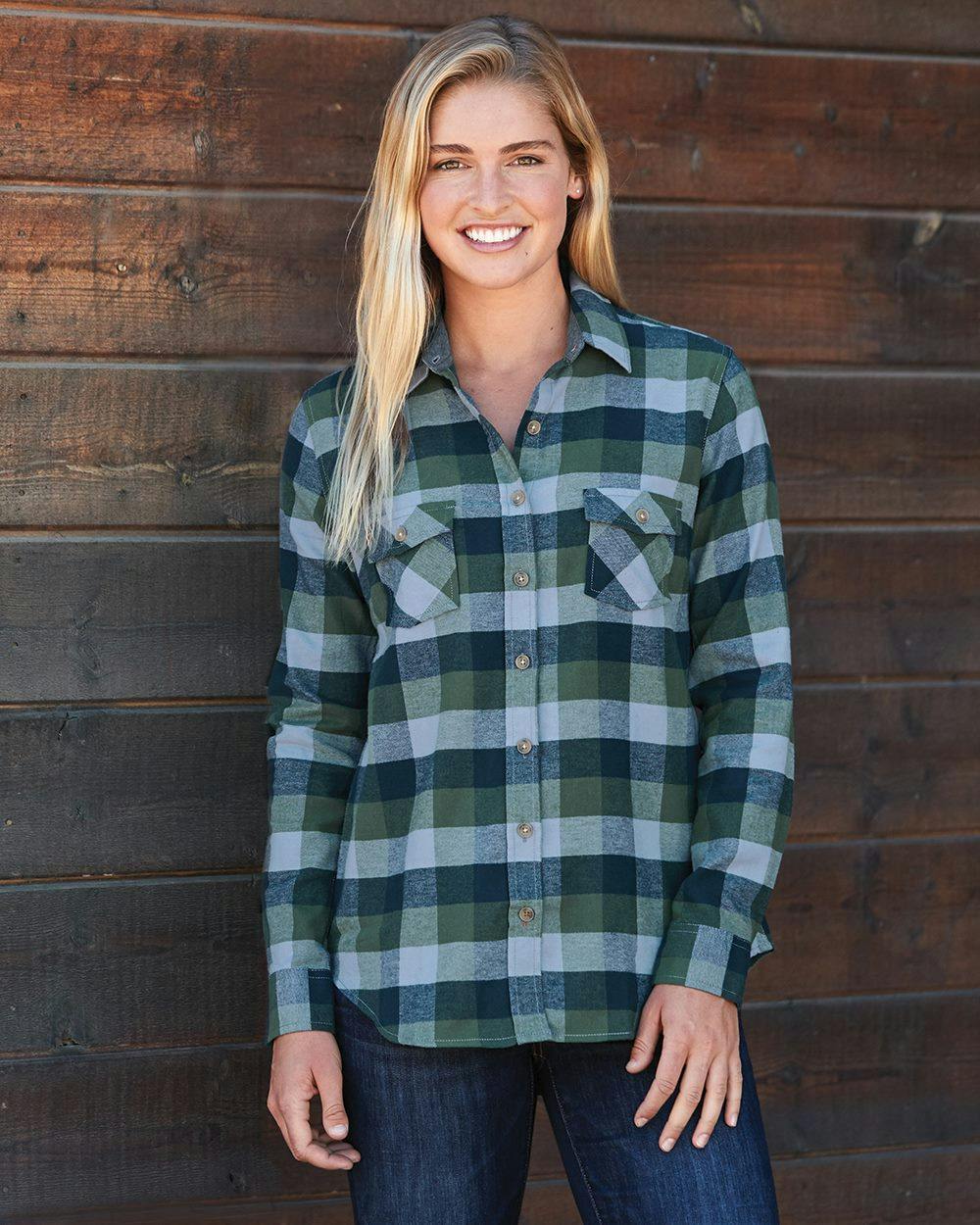 Image for Women's Vintage Brushed Flannel Long Sleeve Shirt - W164761