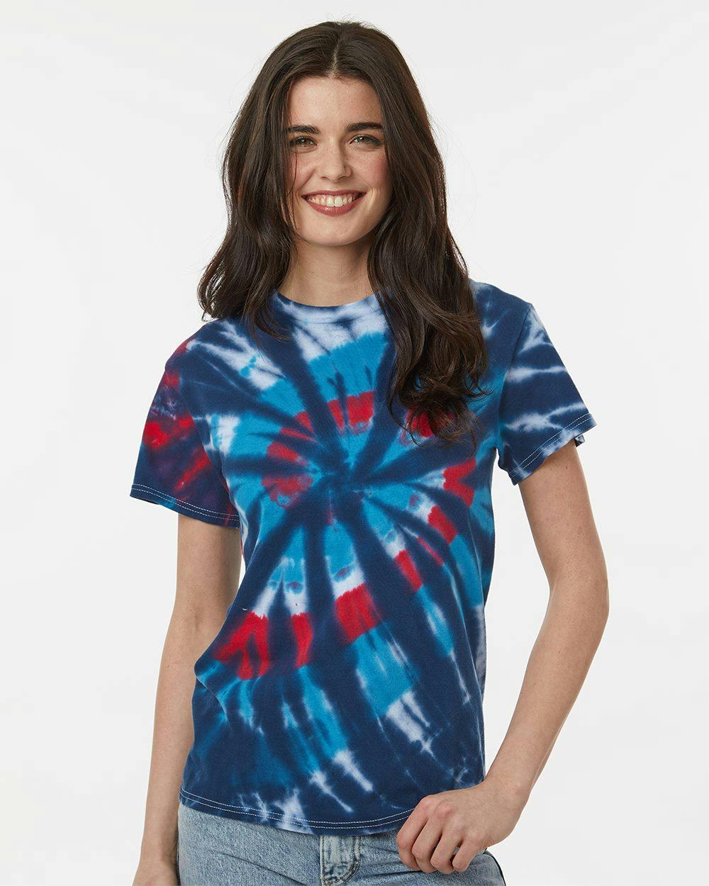 Image for Multi-Color Cut-Spiral Tie-Dyed T-Shirt - 200T2