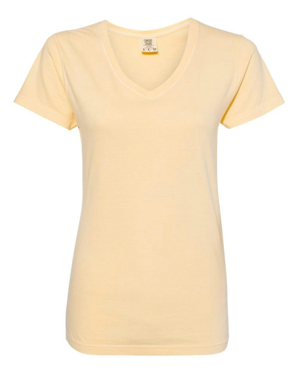 Image for Garment-Dyed Women’s Midweight V-Neck T-Shirt - 3199