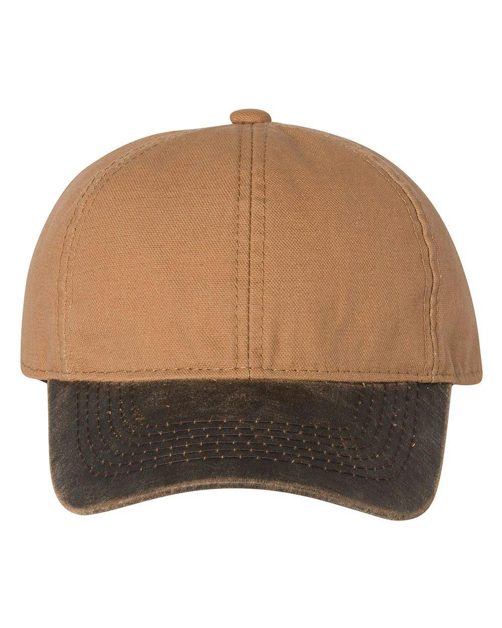 Image for Weathered Canvas Crown with Contrast-Color Visor Cap - HPK100