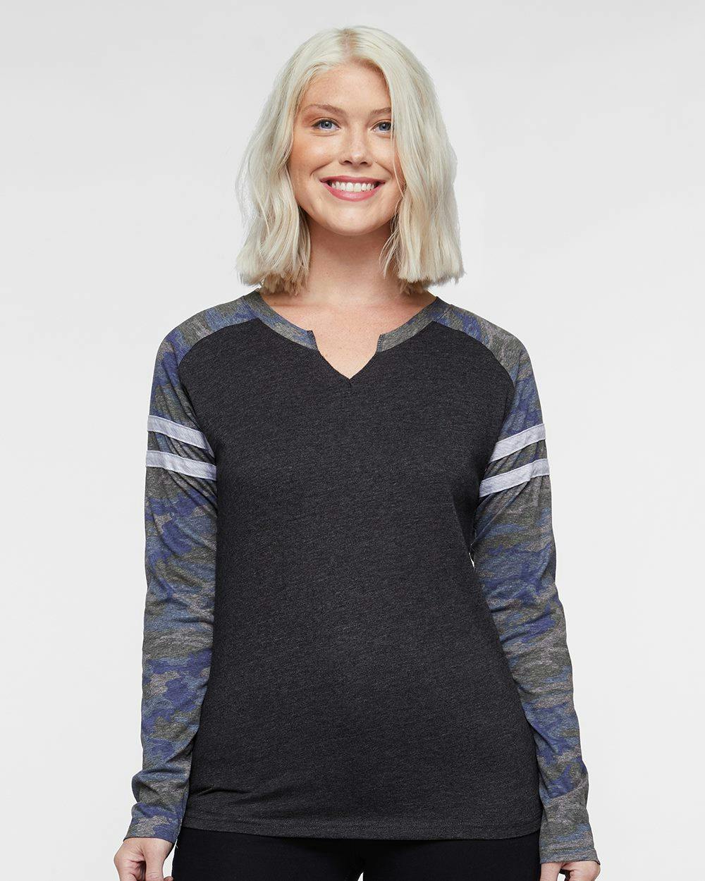 Image for Women's Fine Jersey Mash Up Long Sleeve T-Shirt - 3534