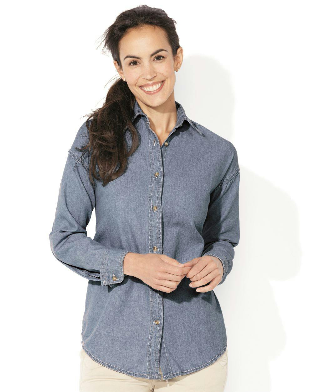 Image for Women's Denim Long Sleeve Shirt - 5211