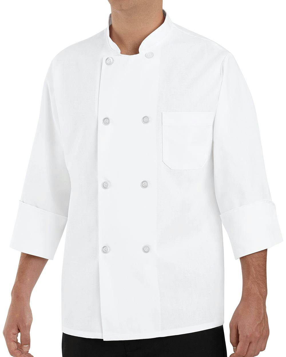 Image for Eight Pearl Button Chef Coat Long Sizes - 0403L