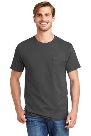 Image for Hanes - Authentic 100% Cotton T-Shirt with Pocket. 5590