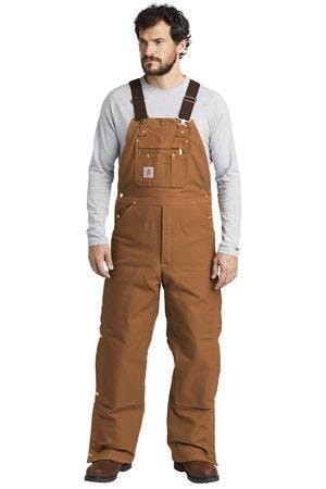 Image for DISCONTINUED Carhartt Duck Quilt-Lined Zip-To-Thigh Bib Overalls. CTR41