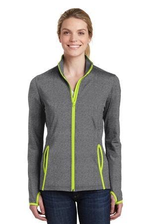 Image for Sport-Tek Ladies Sport-Wick Stretch Contrast Full-Zip Jacket. LST853
