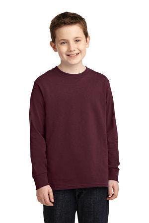 Image for Port & Company Youth Long Sleeve Core Cotton Tee. PC54YLS