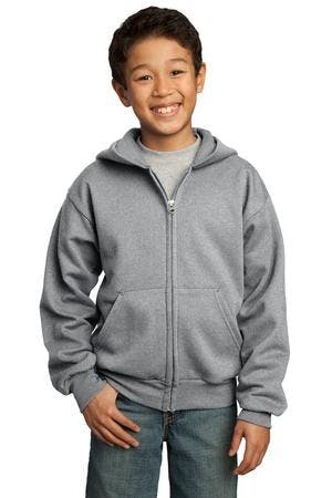 Image for Port & Company - Youth Core Fleece Full-Zip Hooded Sweatshirt. PC90YZH