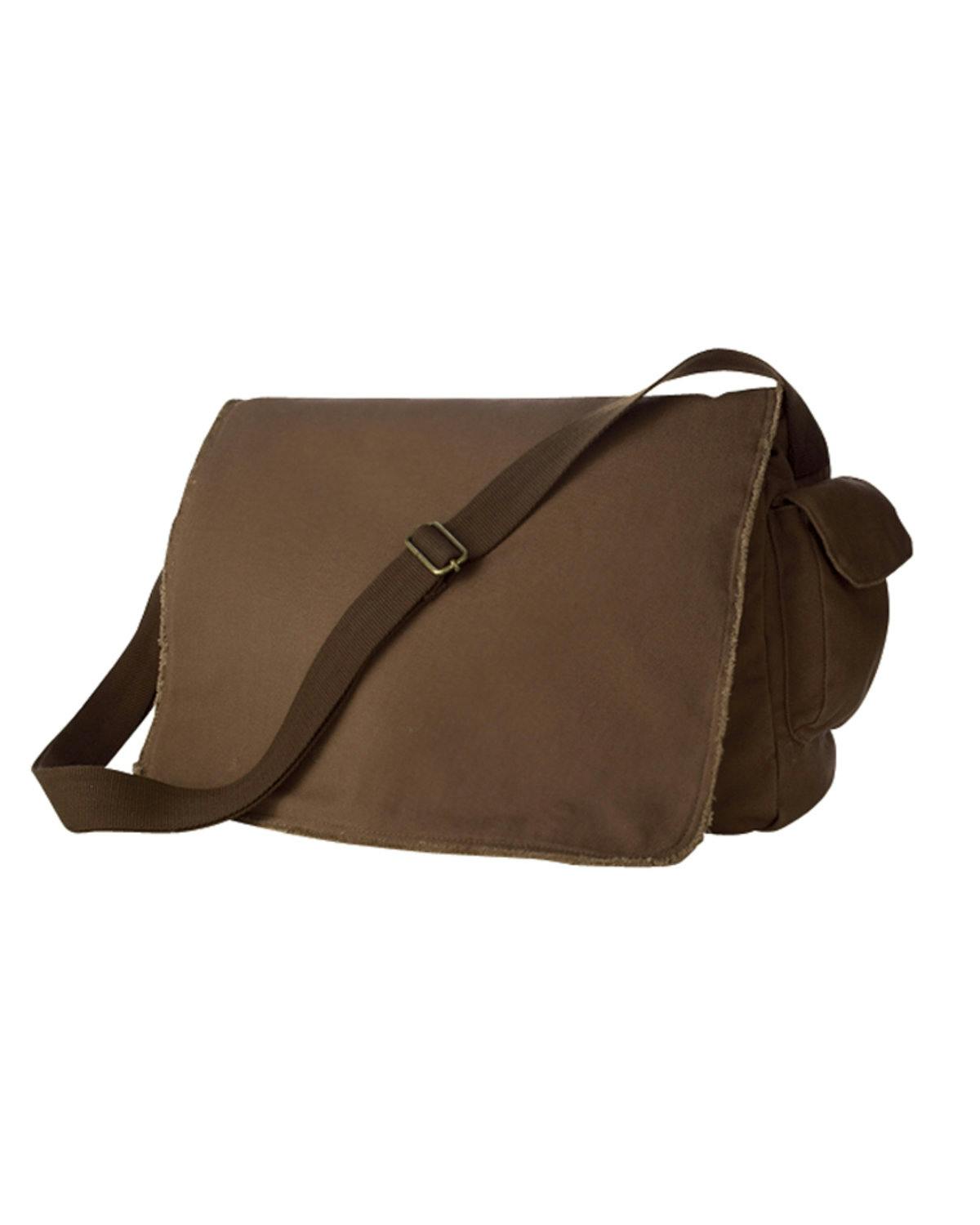 Image for Pigment-Dyed Raw-Edge Messenger Bag