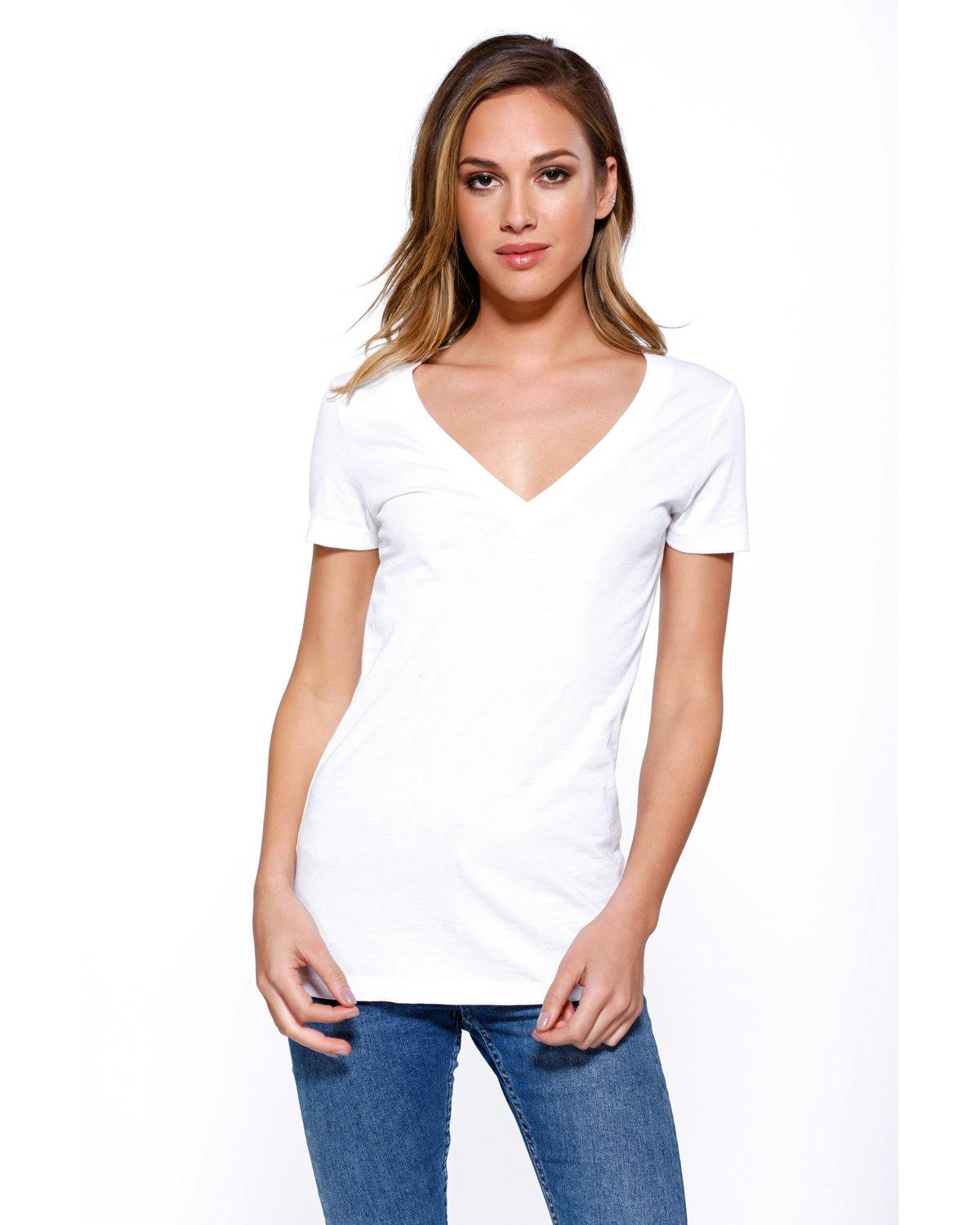 Image for Ladies' CVC V-Neck T-Shirt