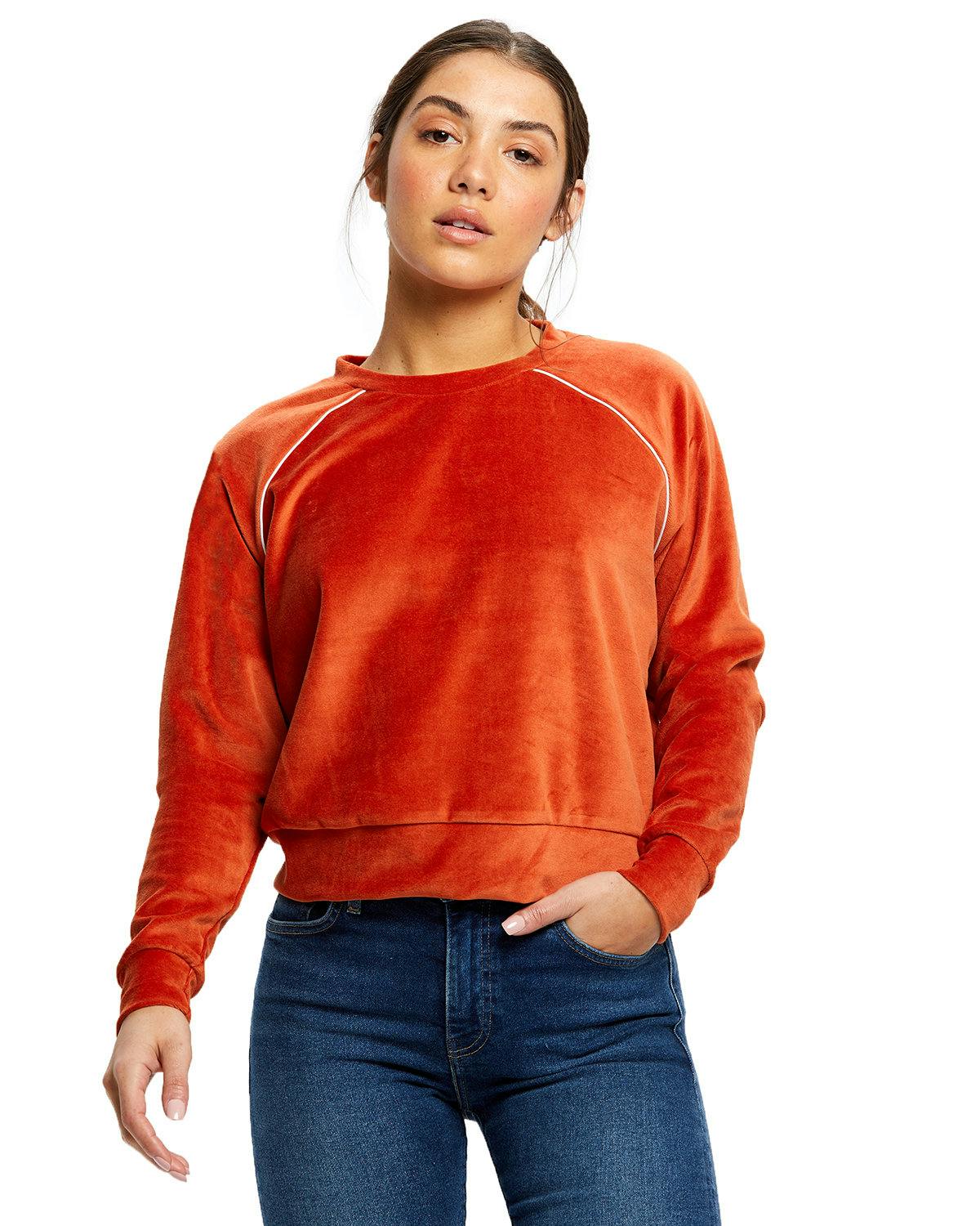Image for Ladies' Velour Long Sleeve Crop T-Shirt